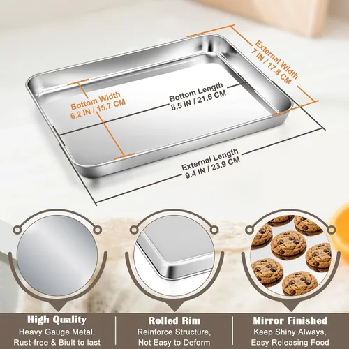 Vista 2 de Bandeja para hornear de 9 pulgadas (1 pieza), bandejas para horno tostador