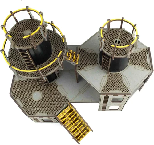 Vista 4 de War World Gaming Industry of War Refinery 1 – Prepintado – 1.102 in Sci-Fi Wargaming Terrain Modelo Diorama Scenery Sci-Fi Batalla Mesa Guerra
