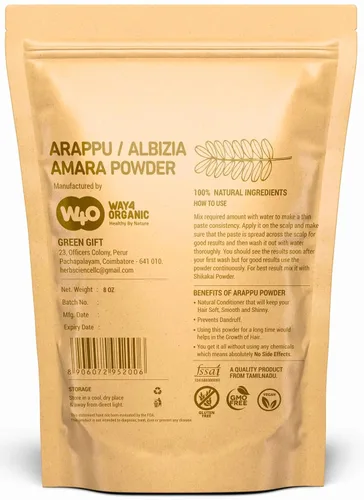 Vista 2 de Arappu/Albizia Amara Powder 8 oz, Champú natural y acondicionador para la reparación del cabello, cuidado del cuero cabelludo, cuidado del cabello