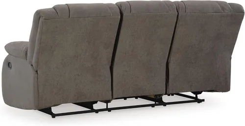 Vista 7 de Signature Design by Ashley - Sofá reclinable manual, primera base, color gris Space-saving 3-in wall distance, Easy-to-clean gunmetal faux leather