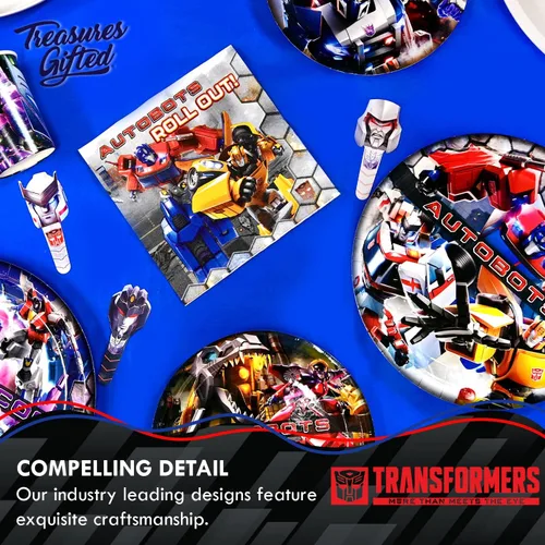 Vista 5 de Treasures Gifted Transformers Cups 24ct – 9oz Transformers Party Cups Autobots – Transformers Party Supplies – Transformers – Suministros