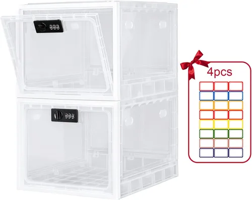 Vista 10 de Lalifebuss Cajas de cerradura de combinación para artículos personales, caja de almacenamiento con cerradura para casillero