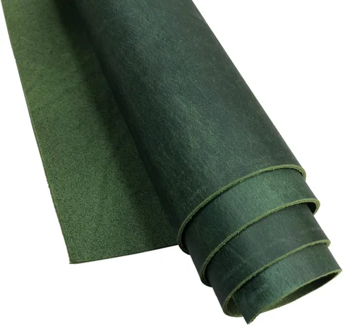 Vista 10 de Tas Trost 5/6 OZ 1.8-2.0mm Thick Cowhide Leather Pre-Cut Square Tooling Leathercraft, Crazy-Horse Leather Saddle Waxed Cow Skin DIY Craft 0.1 in