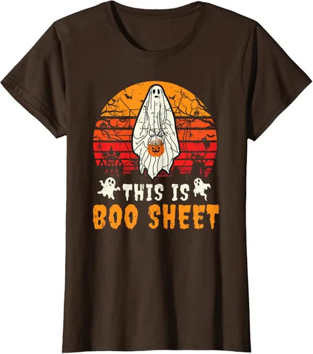 Vista 17 de Funny This Is Boo Sheet Spooky Ghost Halloween - Camiseta de disfraz de juego de palabras, Negro, S