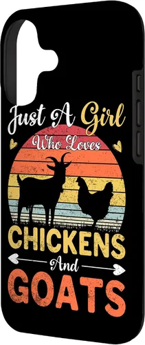 Vista 2 de Funda de regalo vintage con texto en inglés «Just A Girl Who Loves Chickens and Goats Farmer» para iPhone 17
