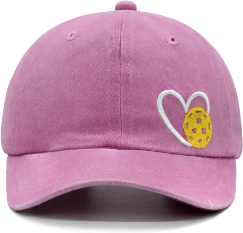 Vista 4 de Sombrero de pickleball para mujeres y hombres, gorra de béisbol ajustable con corazón bordado