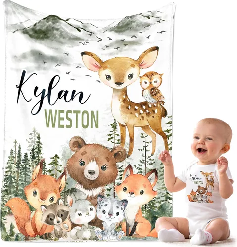 Vista 16 de MDPrints Mantas Personalizadas con Oso para Bebés Niños, Regalos Personalizados para Bebés con Nombre, Mantas Personalizadas para Bebés, Regalo
