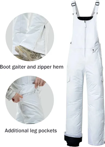 Vista 7 de GEMYSE Women's Insulated Waterproof Ski Bib Overalls Winter Snowboarding Pants