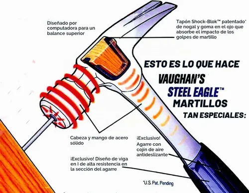 Vista 2 de VAUGHAN Steel Eagle - Garra curvada, 16 onzas, martillo de garra, montado