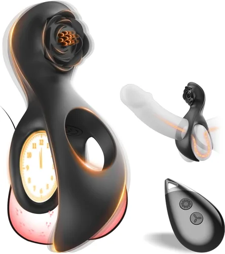Vista 9 de Anillo Vibrador para el Pene para Parejas, Juguete Sexual para Hombres y Mujeres, Anillo de Pene Masculino Funda de Silicona Juguetes para Adultos