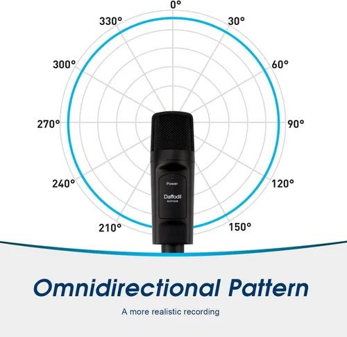 Vista 10 de Daffodil Micrófono de condensador USB omnidireccional MCP200 - Micrófono