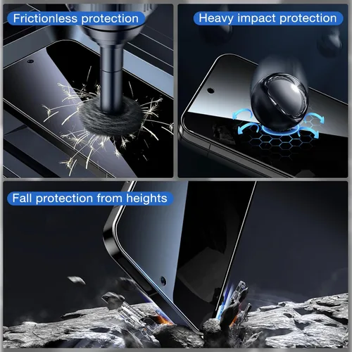 Vista 5 de YWXTW - Paquete de 2 protectores de pantalla de privacidad para Google Pixel 10/10 Pro/Pixel 9/9 Pro, compatible con desbloqueo de huellas