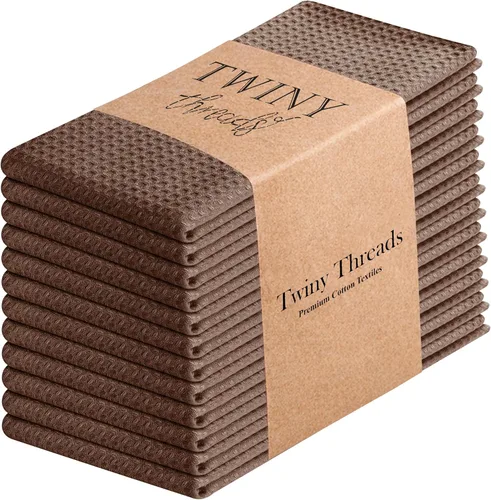 Vista 37 de TWINY threads Juego de toallas de cocina con diseño de diamante, 100% algodón, trapos grandes y trapos de lavado, absorbentes de secado rápido