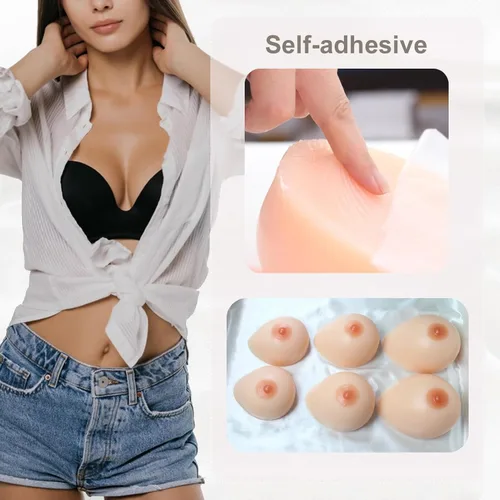 Vista 4 de Prótesis de mastectomía de silicona para el pecho de Cosplay Crossdresser Transgénero Waterdrop 1 par A a G Cup