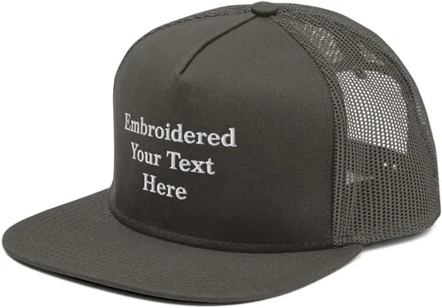 Vista 5 de Otto - Gorra de malla personalizada con cierre de espalda con texto bordado en la parte trasera de tu propio texto con billetes planos, gorras