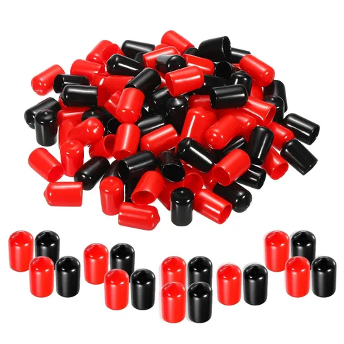 Vista 67 de MECCANIXITY 50 unids tapas de goma Surtido de 0.079 in PVC vinilo tornillo rosca protector para tornillo tornillo negro rojo