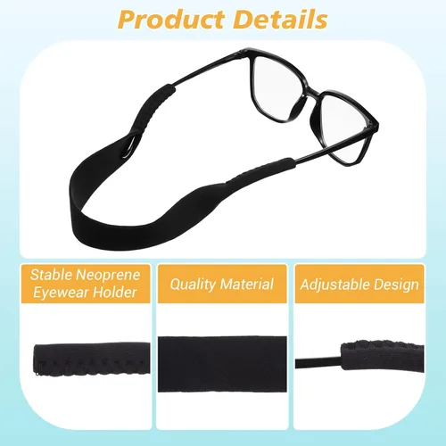 Vista 3 de Frienda 10 piezas de retenedor flotante para anteojos, duraderos tirantes de neopreno para anteojos de sol, retenedor flotante para anteojos
