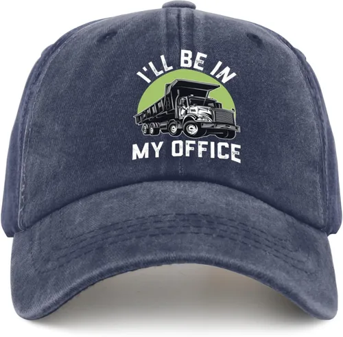 Vista 8 de Sombreros divertidos de camionero, sombreros con texto en inglés "I'll Be in My Office", sombreros de caza de cumpleaños, regalos vintage