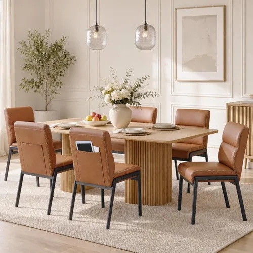 Vista 20 de VASAGLE - Juego de 2 sillas de comedor tapizadas para cocina