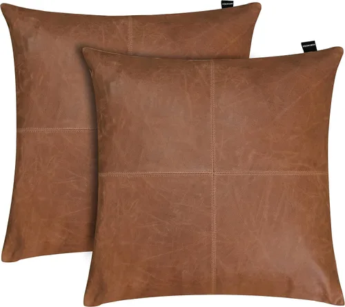 Vista 103 de Funda de almohada de piel de cordero – Funda de cojín decorativa para sofá – Fundas para sala de estar y dormitorio, 22 x 22 pulgadas – Paquete de 2