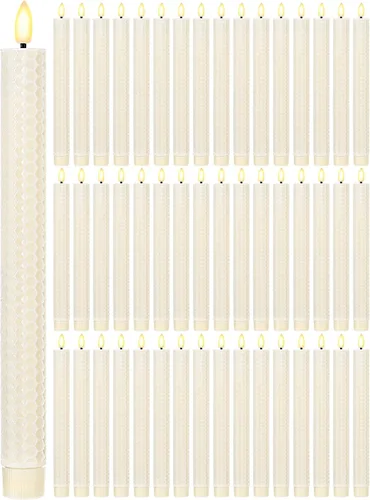 Vista 14 de Funtery 48 velas LED sin llama, marfil, 8 pulgadas, estilo compacto