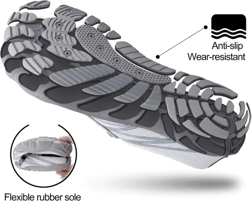 Vista 3 de SEEKWAY - Zapatos de agua unisex para adultos tipo calcetín de secado rápido sensación de pie descalzo para playa natación río piscina lago