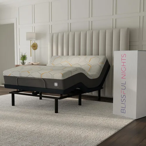 Vista 14 de Blissful Nights E4 - Base de cama ajustable King con masaje, anti ronquidos, gravedad cero, carga USB doble, luz nocturna para debajo de la cama
