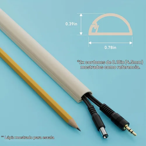 Vista 4 de D-Line Kit Ocultador de Cables de 157 pulgadas, Cubierta de Cable Patentada, Oculta Cables en la Pared, Canal para Cables de Montaje de TV Beige