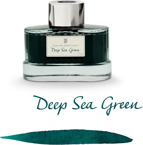 Vista 2 de Graf von Faber-Castell Botella de tinta de gasolina 2.5 fl oz, verde mar Verde mar profundo
