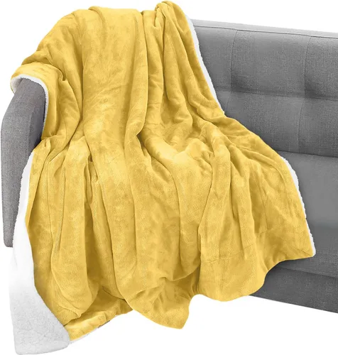 Vista 43 de Elegant Comfort Manta, Manta Reversible de Franela Sherpa, Ultra-Suave, Mullida, Acogedora y Afelpada - Manta Decorativa Ligera para Todas las Gris
