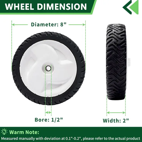 Vista 2 de 105-3036 - Conjunto de engranaje de rueda de 8 pulgadas, rueda trasera para Toro 20041 20066 20017 20068 20073 Toro 22 pulgadas Reciclador