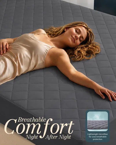 Vista 9 de Utopia Bedding - Funda acolchada para colchón individual, tamaño individual, protector y cubierta de colchón elástico con bolsillo profundo que se