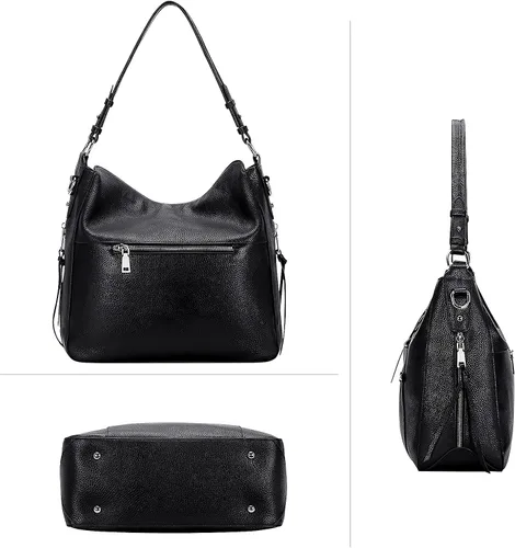 Vista 3 de Over Earth Bolsos y bolsos Hobo para mujer de cuero auténtico bolso cruzado