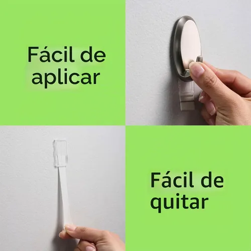 Vista 4 de Ganchos adhesivos de pared resistentes FrogTape reMOVEables, sin daños, fáciles de quitar y reutilizar, incluye 2 ganchos y 4 tiras para colgar