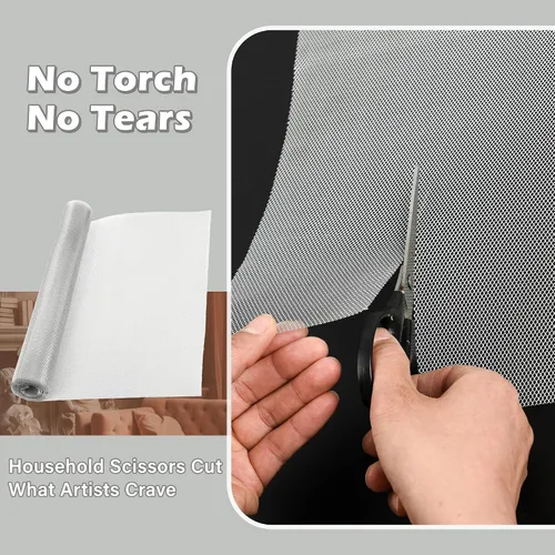 Vista 4 de CELSOL Rollo de malla de alambre para esculpir Pro de 16 x 100 pulgadas (rejilla ultra densa de 0.08 x 0.11), malla de aluminio resistente