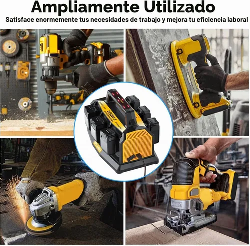 Vista 7 de Choerinton Cargador de batería rápido de 6 puertos para batería DeWalt de 20 V, repuesto para DCB104 DCB107 DCB115, compatible con 20V Max 60V