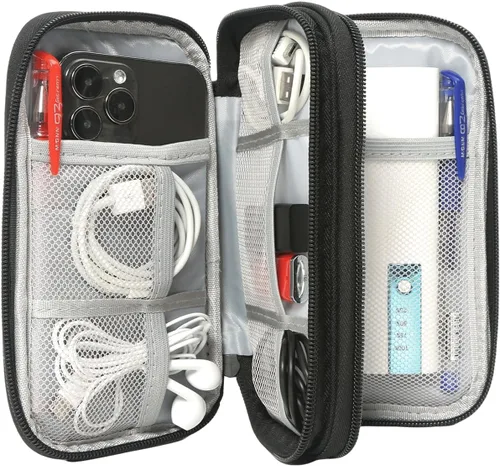Vista 3 de CAAORDKSO Bolsa Organizadora de Electrónicos para Viaje, Estuche Pequeño Organizador de Cables Impermeable, Bolsa de Accesorios, Estuche Electrónico