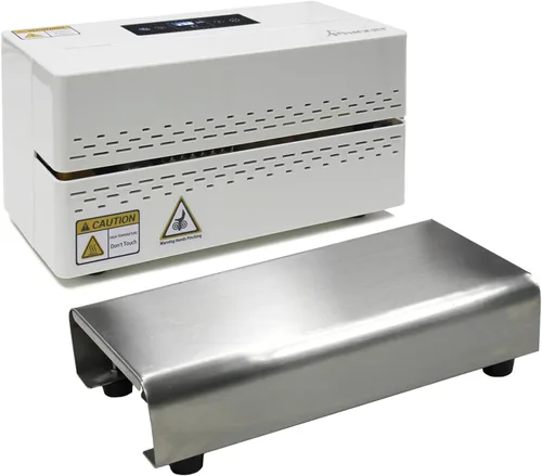 Vista 8 de Phezer Máquina de sellado térmico continuo, sellador automático de bolsas de plástico con control digital de temperatura, sellador térmico de banda