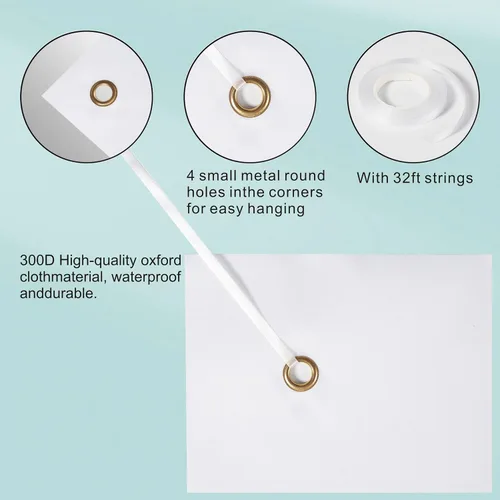 Vista 3 de Pancartas grandes mejoradas de tela Oxford de poliéster 300D con cuerda para colgar, letreros fáciles de colgar, carteles de bricolaje para bodas