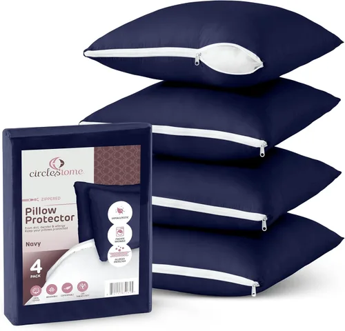 Vista 7 de CIRCLESHOME Protectores de almohada europeos – Fundas de almohada 100% algodón transpirable – Fundas de almohada cuadradas de 26 x 26 pulgadas