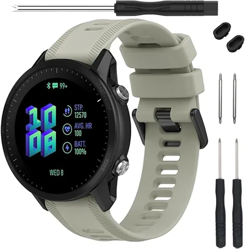 Vista 10 de Correa para reloj Garmin Forerunner 955 – Correa de repuesto de silicona suave para reloj inteligente 955 compatible con mujeres y hombres