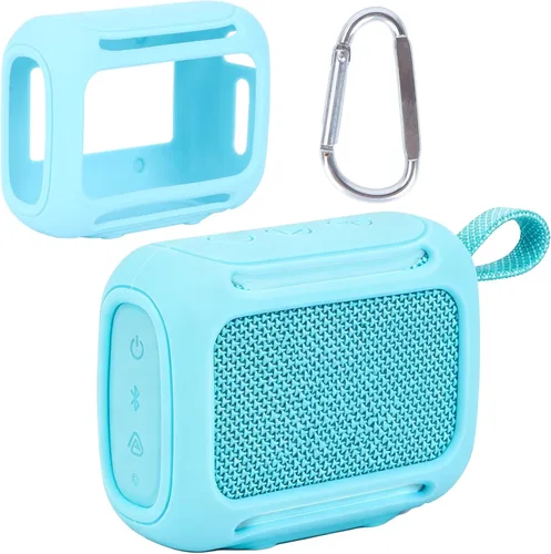 Vista 28 de Funda de silicona Lebakort compatible con altavoz portátil JBL GO 4 (Funda negra)