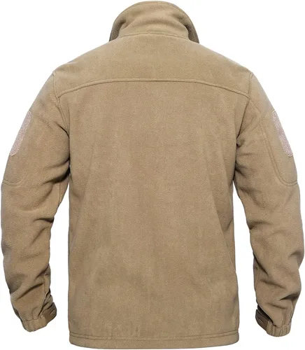 Vista 6 de TACVASEN Chaqueta de forro polar para hombre, chaqueta de invierno con cremallera completa, chaqueta táctica ligera, abrigos de senderismo al aire