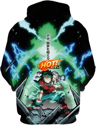 Vista 2 de Eohagv Sudadera con capucha de anime con estampado 3D, sudadera con capucha para cosplay, chaqueta con capucha para niñosniñas