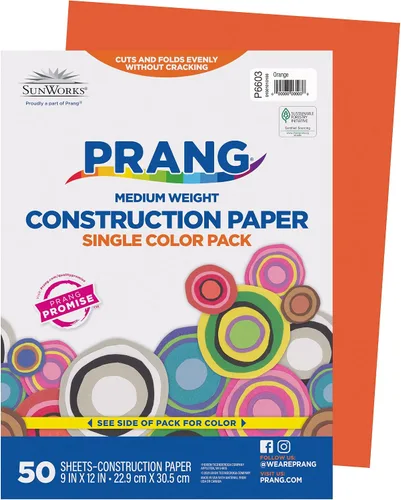 Vista 14 de Prang (Formerly SunWorks) Papel de construcción, naranja, 9 x 12 pulgadas, 50 hojas, (paquete de 2)