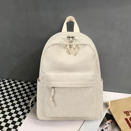 Vista 2 de LEDAOU Juego de mini mochila de moda con monedero, cartera, mochila, cartera para mujeres, adolescentes, bolsa de viaje escolar, Beige, 2pcs+wallet
