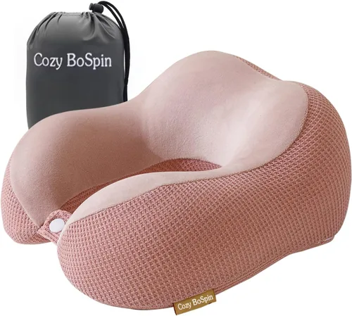 Vista 8 de Almohada de viaje – Almohada de cuello para viajes, almohada de apoyo portátil de espuma viscoelástica, cómoda y ligera, paquete rápido para 2-Gris