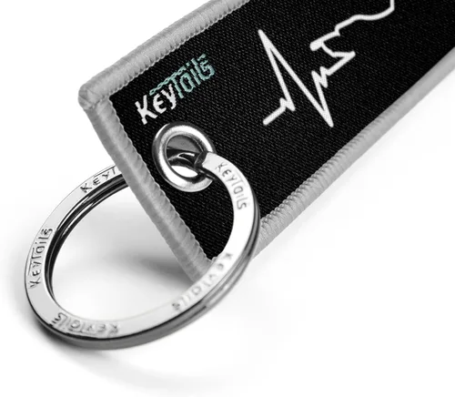 Vista 4 de KEYTAILS Llaveros, Etiqueta de Llave de Calidad Premium para Motocicleta, Coche, Scooter, ATV, UTV [Aventura, Deporte Dual - Latido del Corazón]