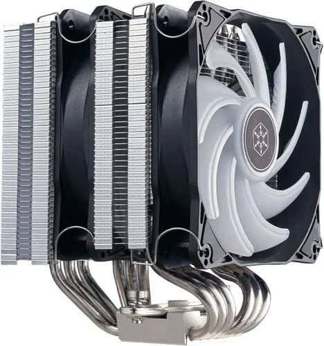 Vista 9 de Silverstone Technology Hydrogon D120 ARGB Enfriador de CPU de doble torre, HYD120-ARGB, ahora con soporte LGA1700 y LGA1851