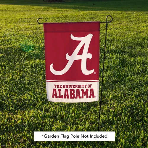 Vista 5 de Bandera de jardín de la Universidad de Alabama Crimson Tide Bama UA Banner 100% poliéster (diseño A)